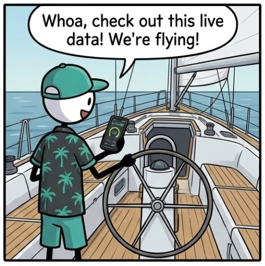 Using live dashboard while sailing