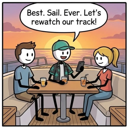 Viewing track history in evening